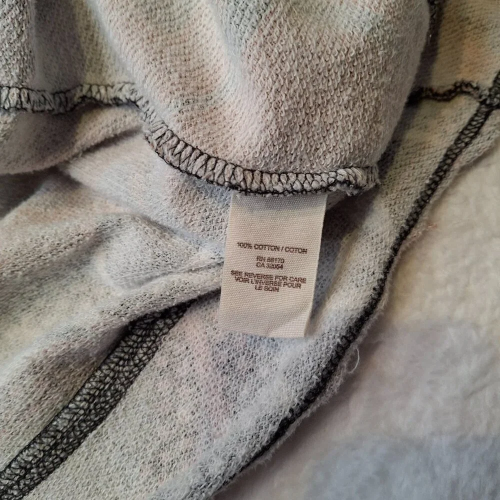 Free People Cardigan Peace Sign Graphic Sz L Oversized Artsy Boho Hippie 70s